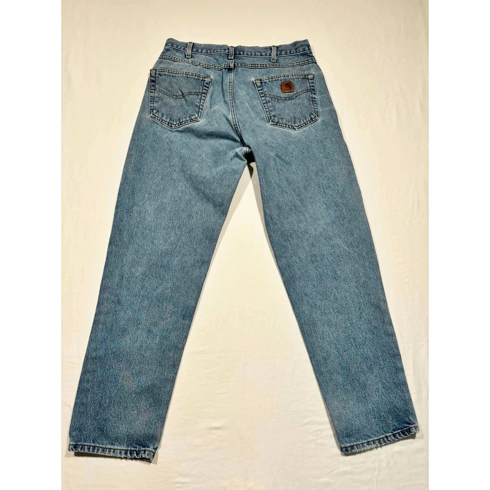 Carhartt B17 DST Relaxed Fit Straight Leg Blue Denim Jeans Mens 36x32 - Picture 12 of 12